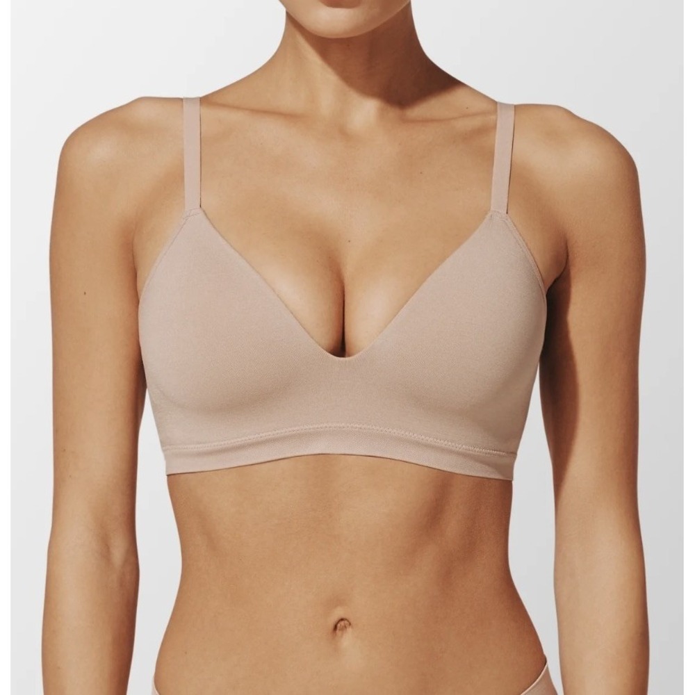 ThirdLove Form 360 Fit Wireless Bra Size Large Taupe Lined Molded Tan